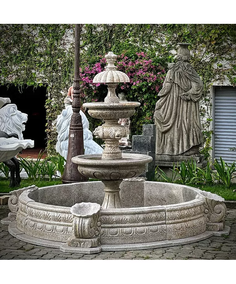 imagem do produto Chafariz Eleganza M�rmore Granito com Lago 180cm - FMP378 Design Cl�ssico para Jardins