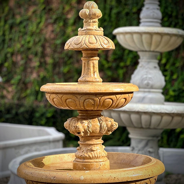 imagem do produto Chafariz em M�rmore Amarelo 165cm - FMP388 Design Cl�ssico para Jardins