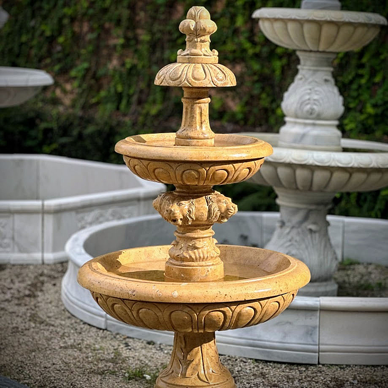 imagem do produto Chafariz em M�rmore Amarelo 165cm - FMP388 Design Cl�ssico para Jardins