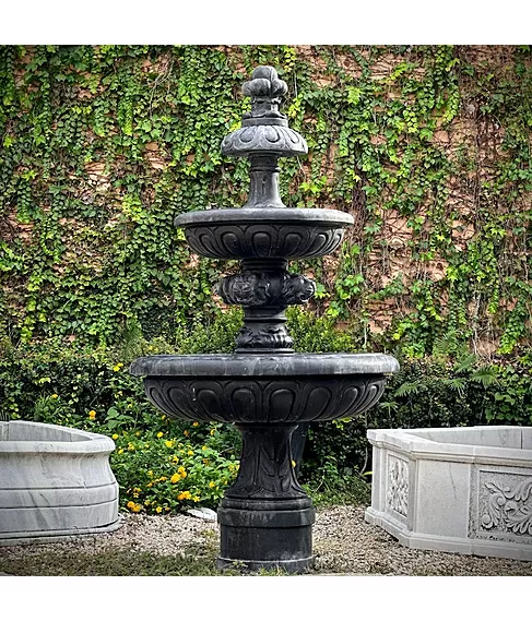 imagem de Chafariz em Mármore Preto 165cm - FMP238
