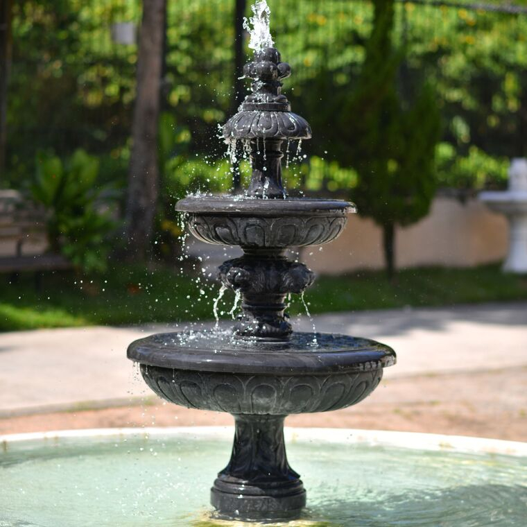imagem do produto Chafariz em M�rmore Preto 165cm - FMP238 Eleg�ncia para Paisagismo