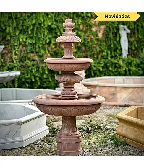 imagem de Chafariz em Mármore Rosso 165cm - FMP387