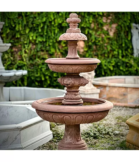 imagem de Chafariz em Mármore Rosso 165cm - FMP387 Beleza e Harmonia no Jardim