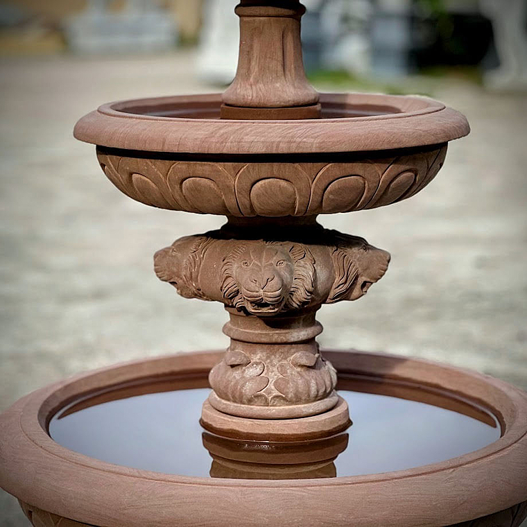 imagem do produto Chafariz em M�rmore Rosso 165cm - FMP387 Beleza e Harmonia no Jardim