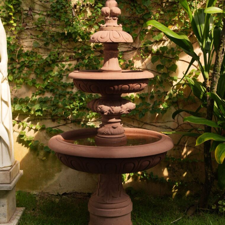 imagem do produto Chafariz em M�rmore Rosso 165cm - FMP387 Beleza e Harmonia no Jardim