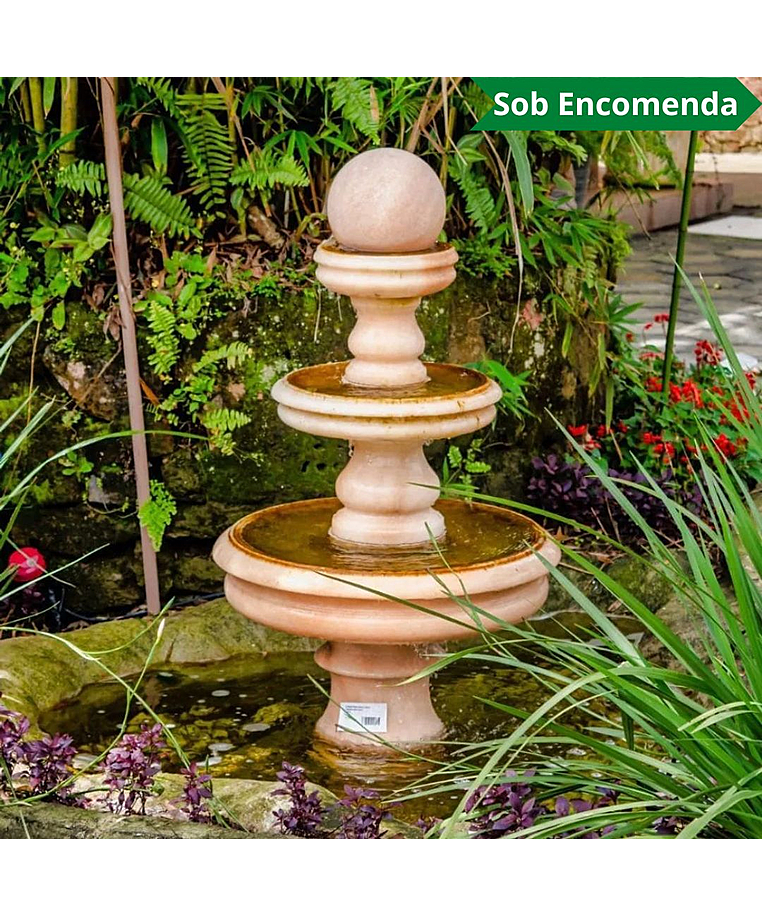 imagem do produto Chafariz Esfera Rosa em M�rmore 120cm - FMP138 Design Cl�ssico