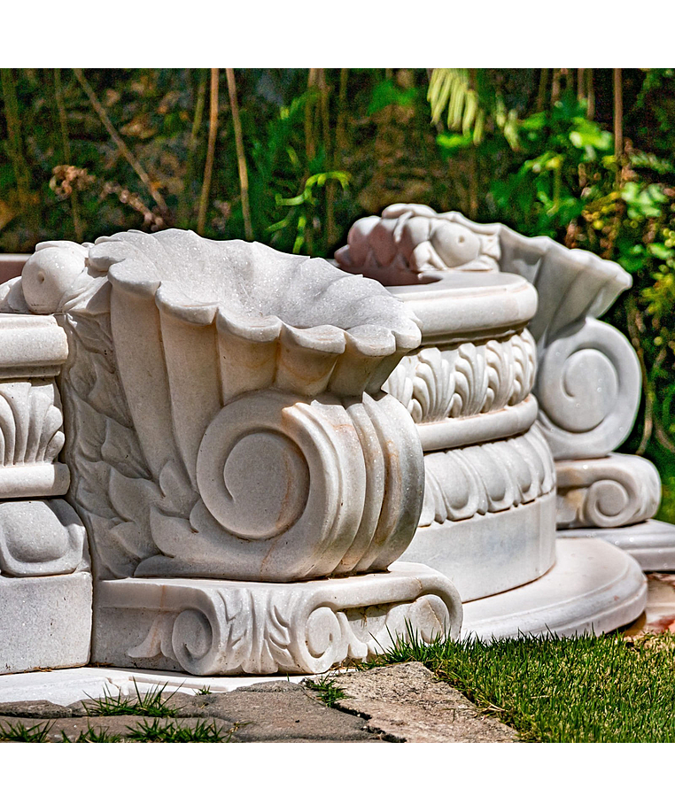 imagem do produto Chafariz Grande 3 Pratos M�rmore Branco 250cm - FMP198A Paisagismo Cl�ssico