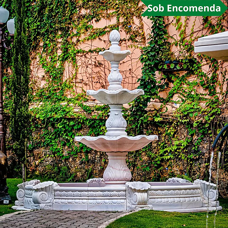 imagem do produto Chafariz Grande 3 Pratos M�rmore Branco 250cm FMP198A