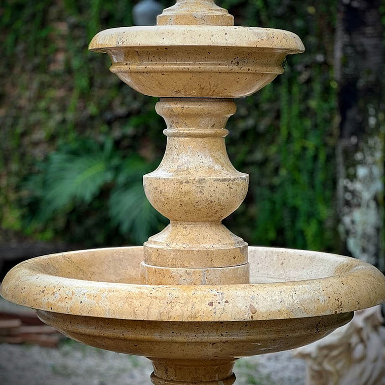 imagem do produto Chafariz Moderno 2 Pratos em M�rmore Amarelo 210cm - FMP382 