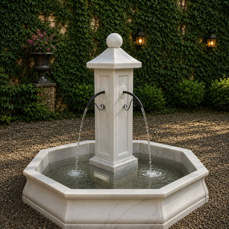 imagem do produto Chafariz Moderno com Lago M em M�rmore 148cm - FMP167M Pe�a Decorativa para Jardins