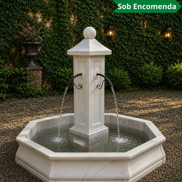 imagem do produto Chafariz Moderno com Lago M em M�rmore 148cm - FMP167M Pe�a Decorativa para Jardins