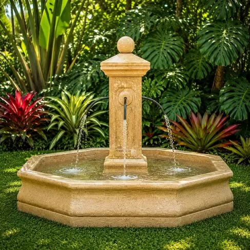 imagem de Chafariz Moderno em Mármore Marrom 148cm - FMP067 Elegância e Sofisticação