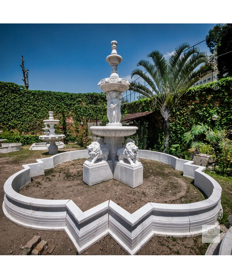 imagem do produto Chafariz Palatino em M�rmore Branco 500cm - FMP394 Luxo Monumental para Jardins