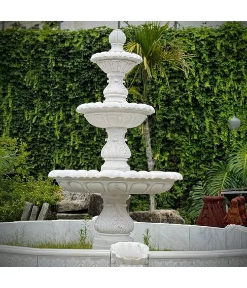 imagem de Chafariz Palazzo em Mármore 300cm - FMP421 Luxo Clássico para Jardins e Projetos 