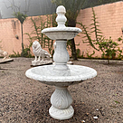 imagem do produto Chafariz para jardim 2 Pratos em M�rmore Branco - FMP185 Design Europeu
