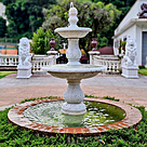 imagem do produto Chafariz para jardim 2 Pratos em M�rmore Branco - FMP185 Design Europeu