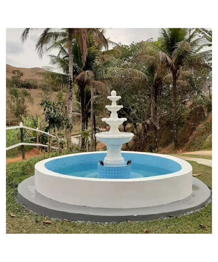 imagem do produto Chafariz para Jardim 4 Pratos Cimento 135cm - FC012 Eleg�ncia e Movimento