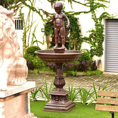 imagem de Chafariz Para Jardim Manequinho em Ferro Fundido 167cm - FF018 Estilo Clássico