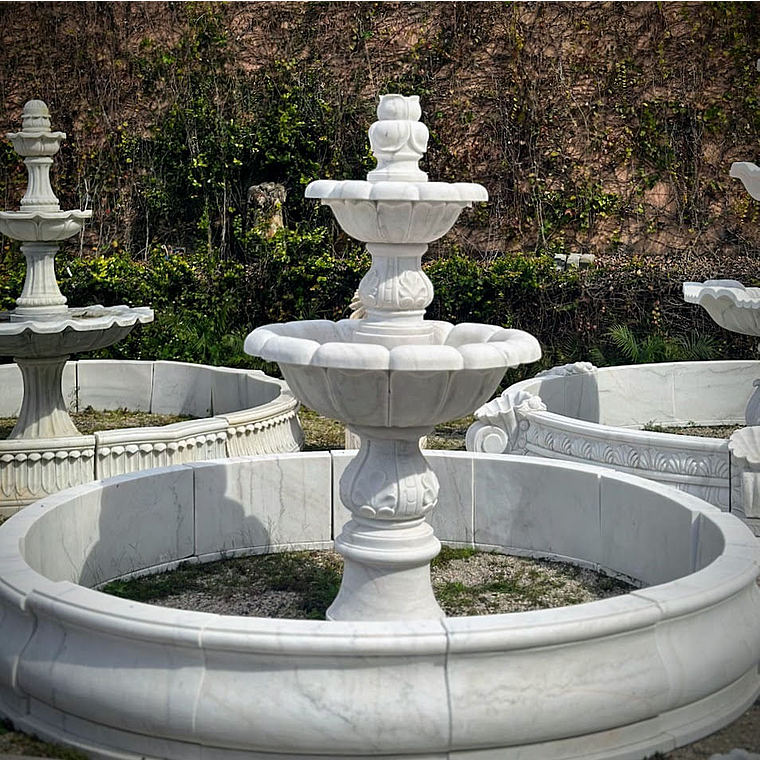 imagem do produto Chafariz Roma M�rmore Branco 180cm - FMP390 Quinta Dellarte
