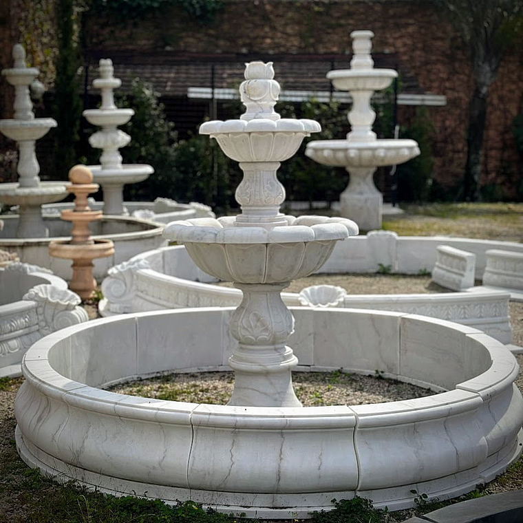 imagem do produto Chafariz Roma M�rmore Branco 180cm - FMP390 Quinta Dellarte