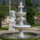 imagem do produto Chafariz Sofisticado em M�rmore Branco para Paisagismo - FMP219