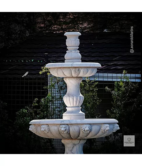 imagem de Chafariz Venezia em Mármore Branco 290cm - FMP368 | Elegância e Sofisticação