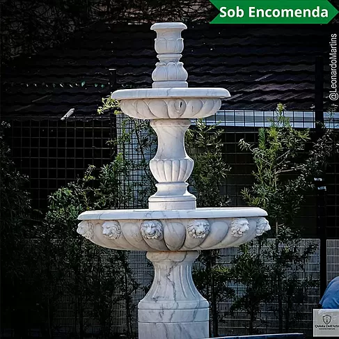 imagem de Chafariz Venezia em Mármore Branco 290cm - FMP368 Elegância e Sofisticação