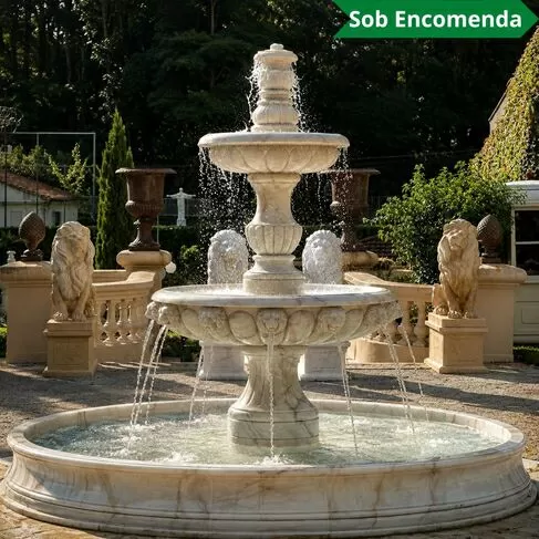 imagem de Chafariz Venezia em Mármore Branco 290cm - FMP368 Elegância e Sofisticação