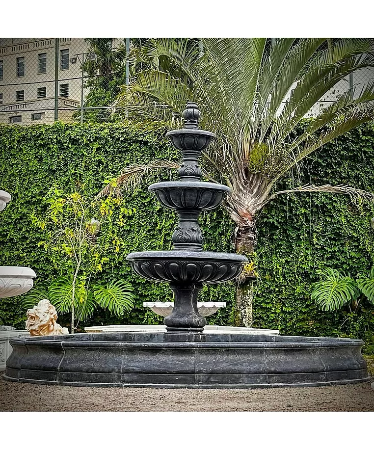 imagem de Chafariz Verona com Lago Mármore Preto 285cm - FMP369 Estilo Clássico e Refinado