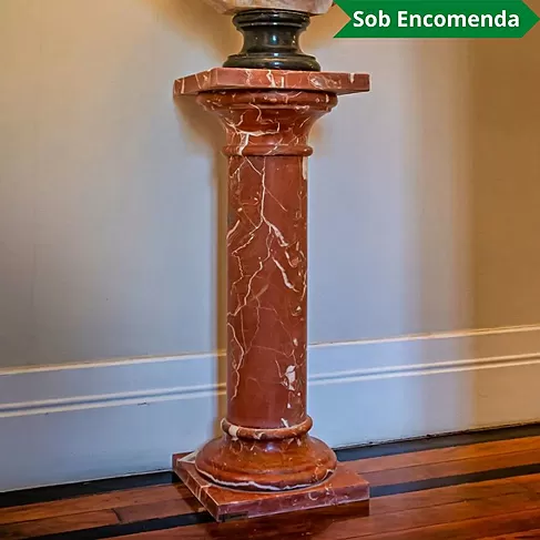 imagem de Coluna em Mármore Rosso 103cm  VRMP342 Elegante para Projetos Arquitetônicos de Luxo 