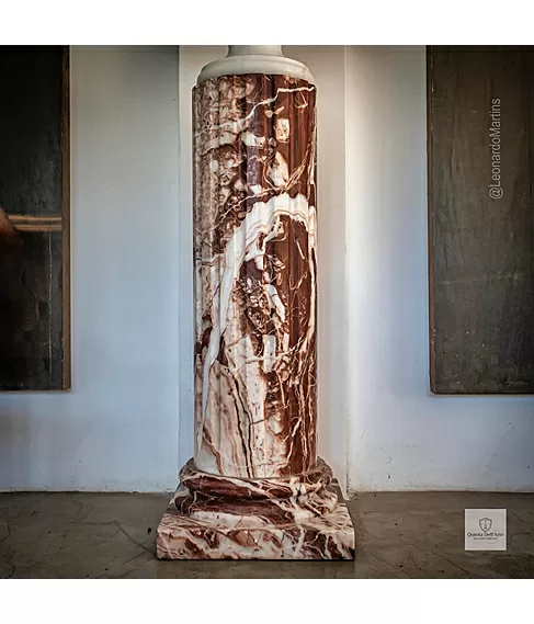 imagem de Coluna Foggia em Mármore Vermelho 100cm - VRMP351