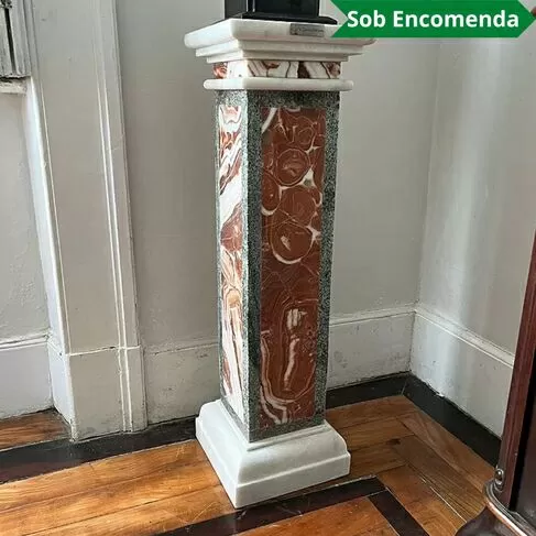 imagem de Coluna Grega em Mármore Mista 100cm VRMP349 Design Clássico