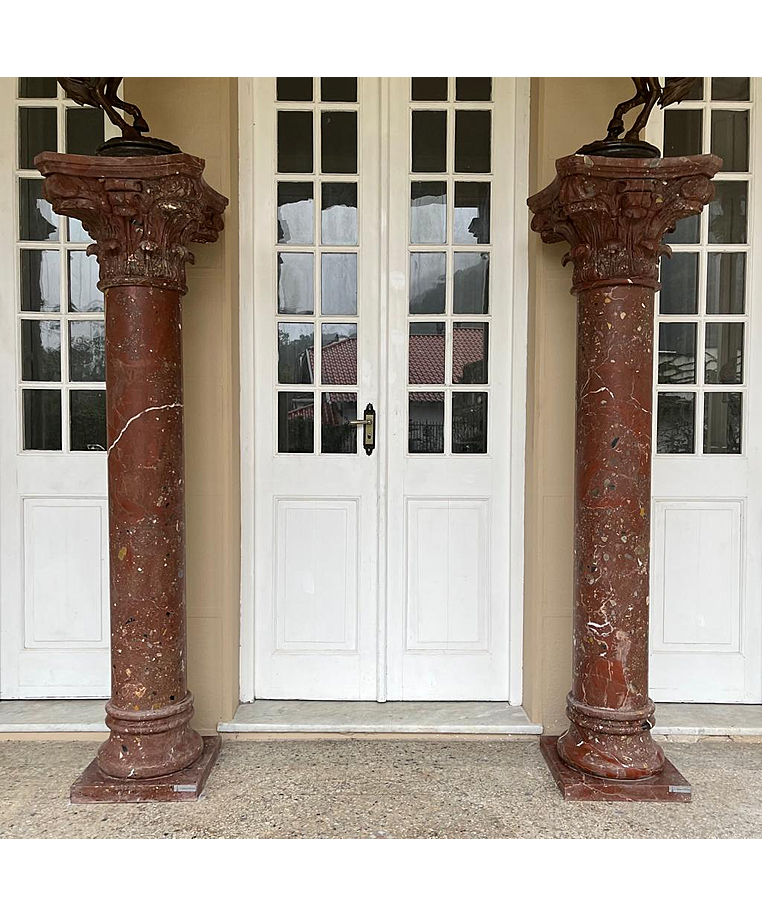 imagem do produto Coluna Lisa em M�rmore Vermelho 200cm VRMP338 Para Projetos Monumentais de Luxo 