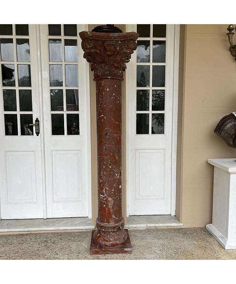 imagem do produto Coluna Lisa em M�rmore Vermelho 200cm VRMP338 Para Projetos Monumentais de Luxo 