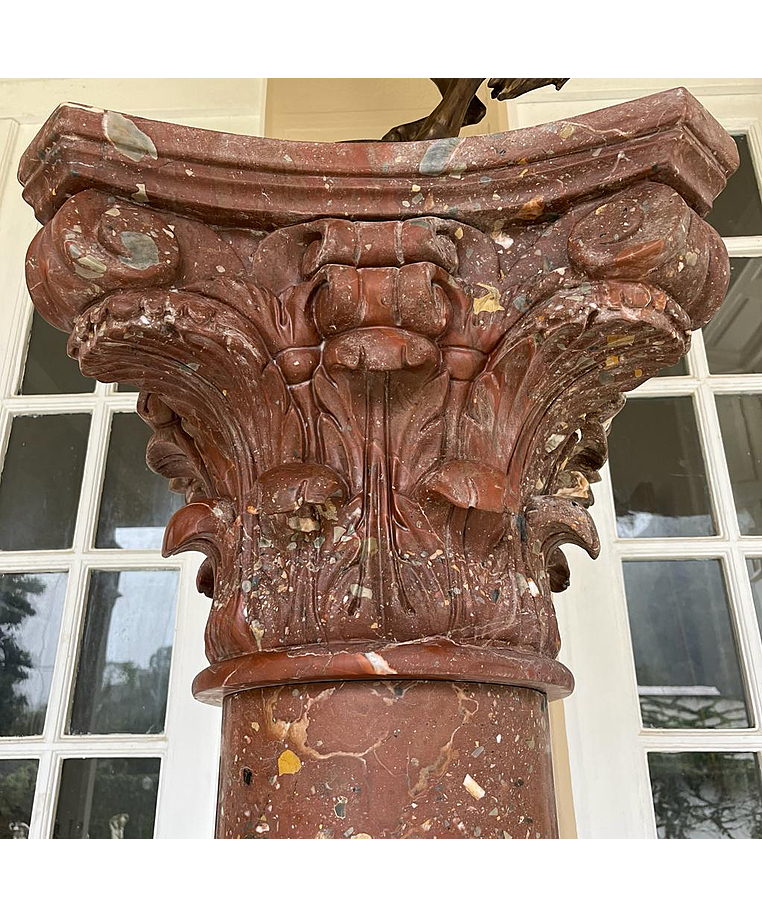 imagem do produto Coluna Lisa em M�rmore Vermelho 200cm VRMP338 Para Projetos Monumentais de Luxo 