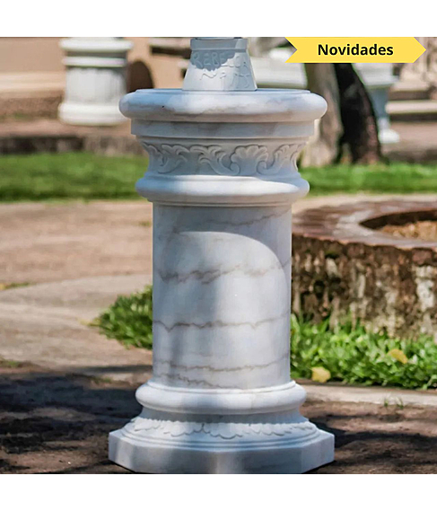 imagem de Coluna Redonda em Mrmore Branco 85cm - VRMP365