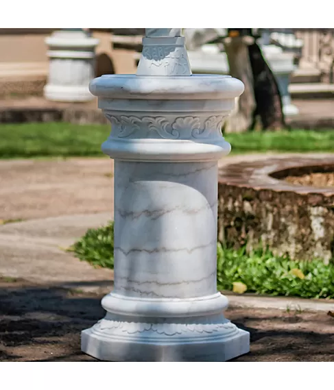 imagem de Coluna Redonda em Mármore Branco 85cm - VRMP365