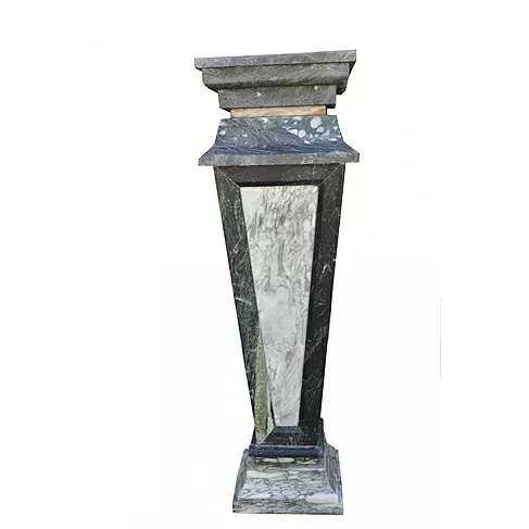 imagem de Coluna Triangular Preta em Mármore 110cm VRMP183 Para Projetos Modernos 