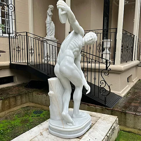 imagem de Discóbulo em Mármore Branco 180cm - EMP597 Obra Clássica
