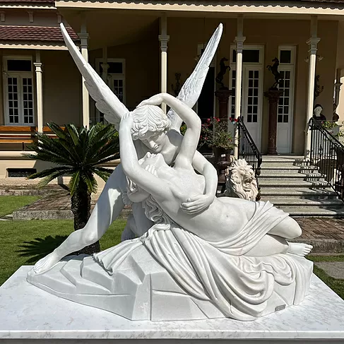 imagem de Eros e Psique em Mármore 210cm - EMP598 Obra Clássica