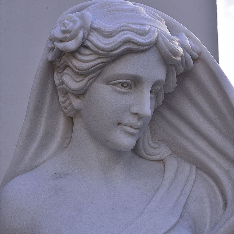 imagem do produto Escultura 4 Esta��es 160cm M�rmore Branco - EMP496 Arte Cl�ssica para Jardins