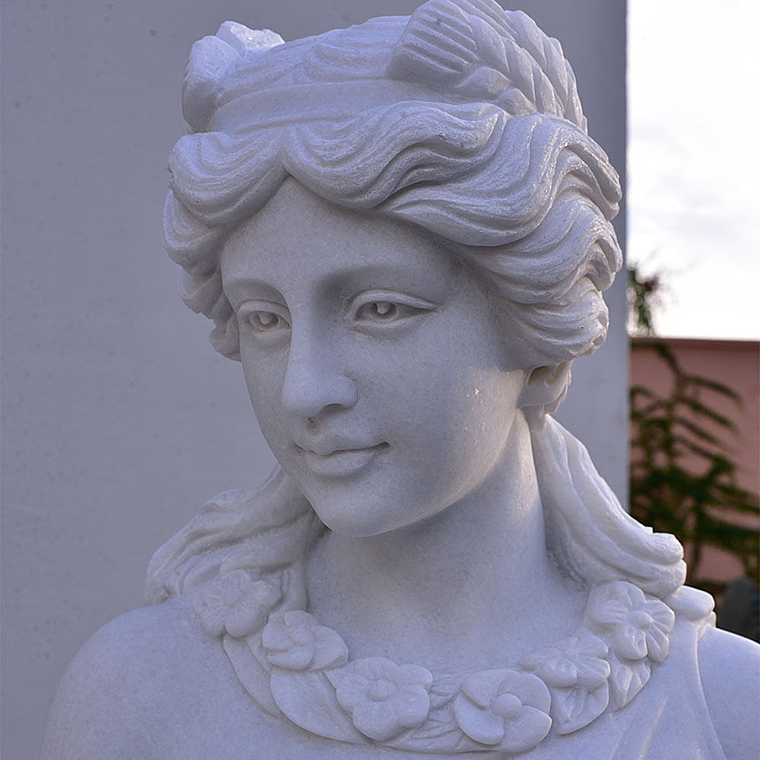 imagem do produto Escultura 4 Esta��es 160cm M�rmore Branco - EMP496 Arte Cl�ssica para Jardins