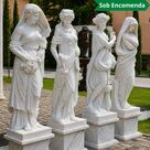 imagem do produto Escultura 4 Esta��es 160cm M�rmore Branco - EMP496 Arte Cl�ssica para Jardins