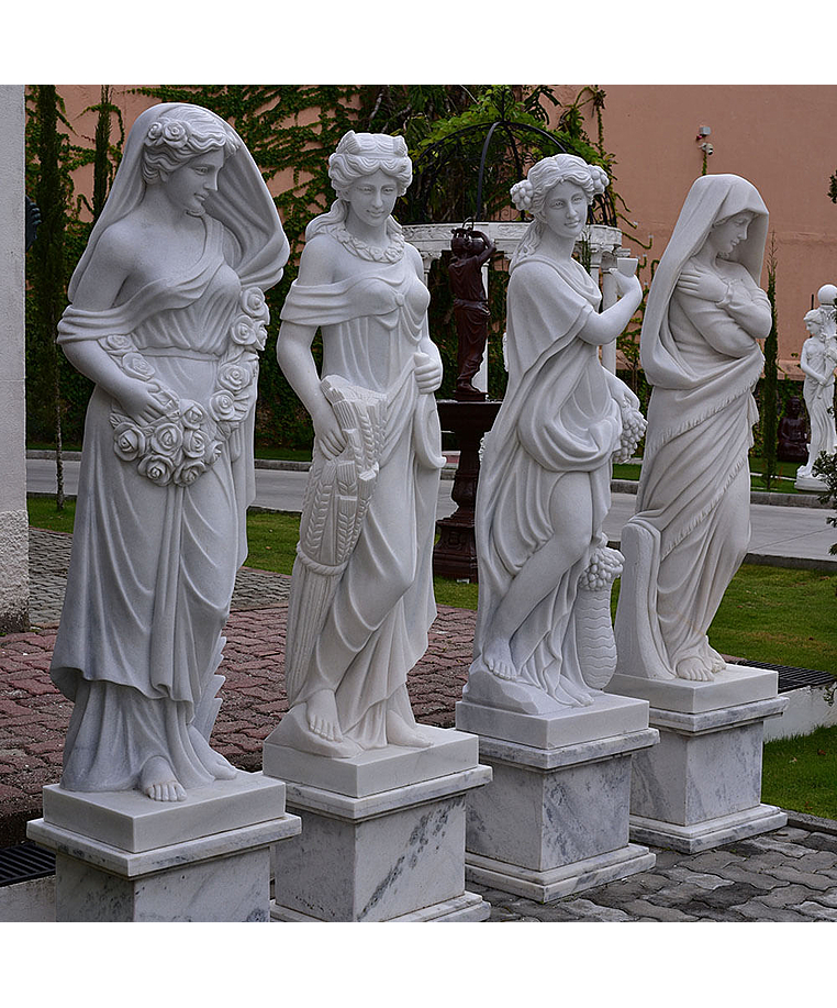 imagem do produto Escultura 4 Esta��es 160cm M�rmore Branco - EMP496