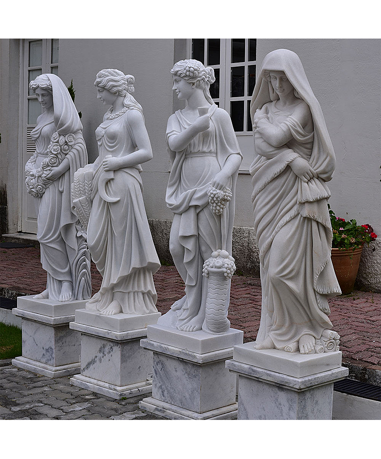 imagem do produto Escultura 4 Esta��es 160cm M�rmore Branco - EMP496