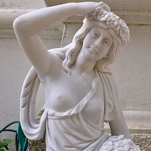 imagem de Escultura 4 Estações 160cm Mármore Branco - EMP516 Destaque no Paisagismo