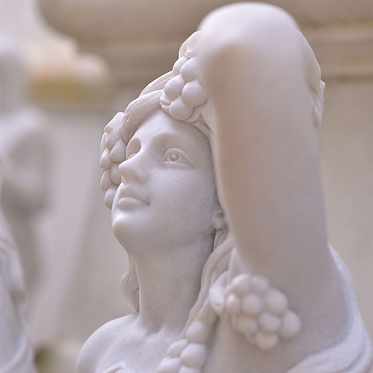 imagem do produto Escultura 4 Esta��es 160cm M�rmore Branco - EMP516 Destaque no Paisagismo