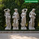 imagem do produto Escultura 4 Esta��es 160cm M�rmore Branco - EMP516 Destaque no Paisagismo