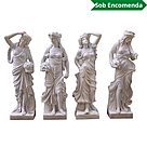 imagem do produto Escultura 4 Esta��es 160cm M�rmore Branco - EMP516 Destaque no Paisagismo