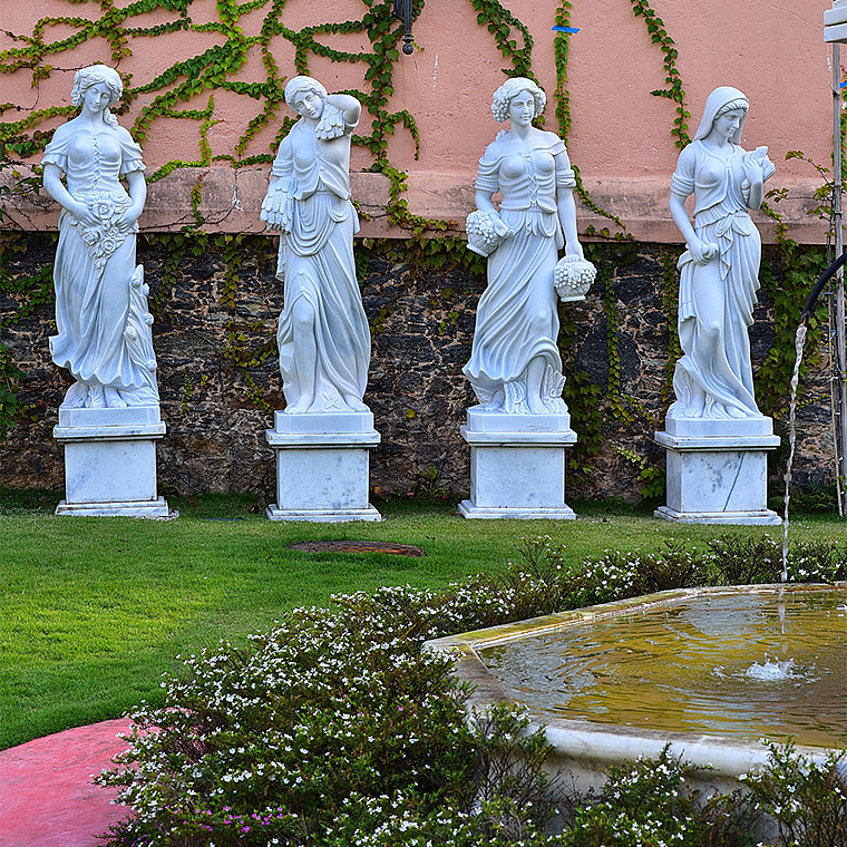 imagem do produto Escultura 4 Esta��es 160cm M�rmore Branco - EMP517 Design Cl�ssico para Jardins
